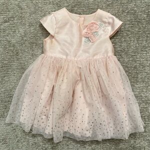 Marmellata Special Occasion Pink Tulle Party Dress w/ Rosettes 24M‎ Sparkle Dot